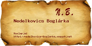 Nedelkovics Boglárka névjegykártya