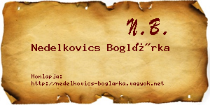 Nedelkovics Boglárka névjegykártya